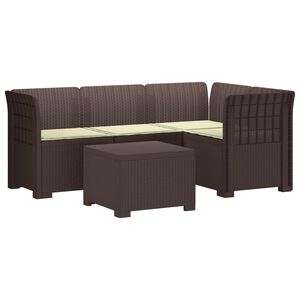 vidaXL Sof&aacute; de Jardim para 4 Pessoas com Almofadas Estilo Rattan PP
