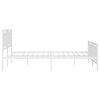 vidaXL Estrutura de cama com cabeceira e pés 193x203 cm metal branco
