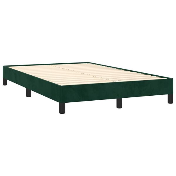vidaXL Estrutura de cama sem colch&atilde;o verde escuro 120x190 cm Veludo