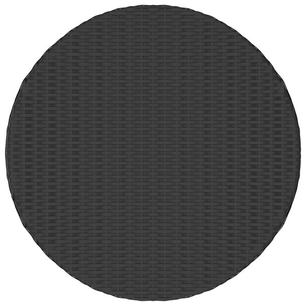 vidaXL Mesa de jardim 70x70x73 cm vime PE preto