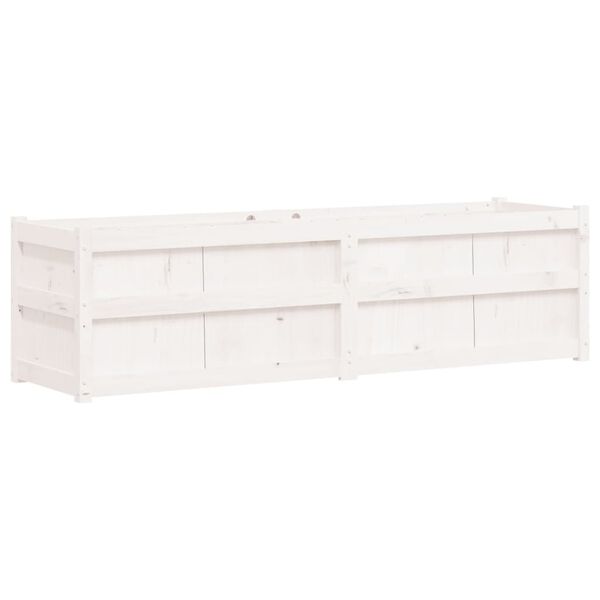 vidaXL Vaso/floreira de jardim 180x50x50 cm pinho maciço branco