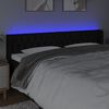vidaXL Cabeceira de cama c/ luzes LED tecido 203x16x78/88 cm preto