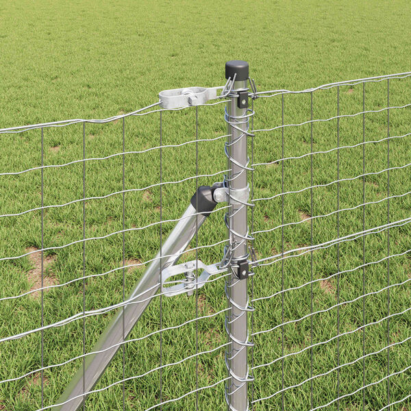 vidaXL Poste de Cerca 12 pcs Prateado 120 cm