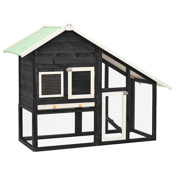 vidaXL Coelheira 140x63x120 cm madeira abeto maciça cinzento e branco