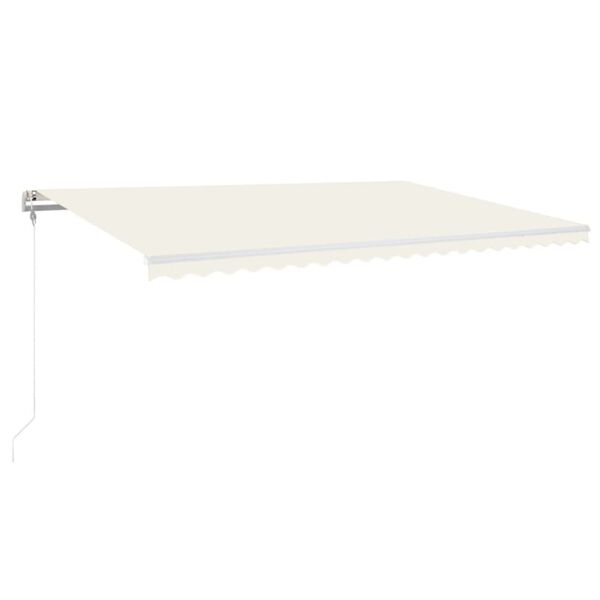 vidaXL Toldo retr&aacute;til autom&aacute;tico 500x300 cm cor creme