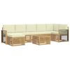 vidaXL Conjunto de Sof&aacute;s para Exterior 8 pcs Branco e Creme