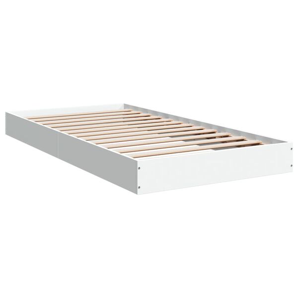 vidaXL Estrutura de cama 90x190 cm derivados de madeira branco