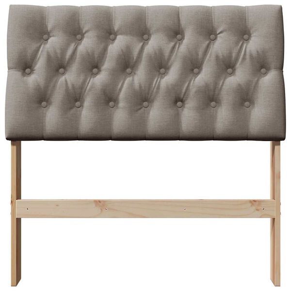 vidaXL Cabeceira estofada Cinzento-acastanhado 90 cm