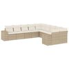 vidaXL 10 pcs conjunto de sof&aacute;s p/ jardim com almofad&otilde;es vime PE bege