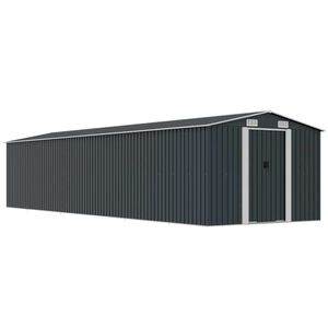 vidaXL Abrigo de jardim 257x779x181 cm a&ccedil;o galvanizado antracite
