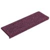 vidaXL Tapetes de escada 15 pe&ccedil;as 65x21x4 cm roxo escuro com borda retangular
