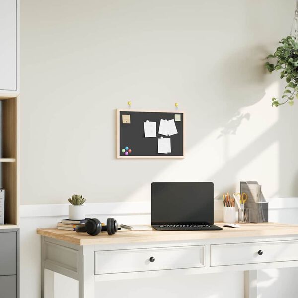 vidaXL Quadro negro com estrutura em madeira de pinho maciço 40x30 cm