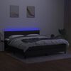 vidaXL Cama box spring c/ colch&atilde;o e LED 160x200 cm tecido preto