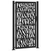 vidaXL Port&atilde;o de jardim preto 100x175 cm a&ccedil;o com design de rastros
