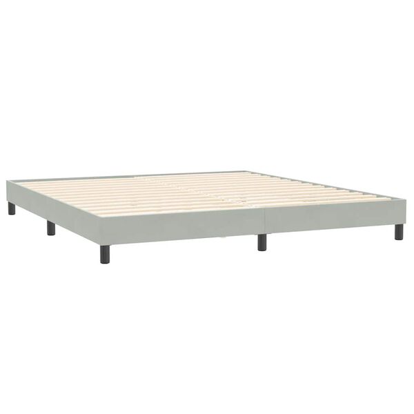 vidaXL Cama com molas/colch&atilde;o 180x220 cm veludo cinzento-claro
