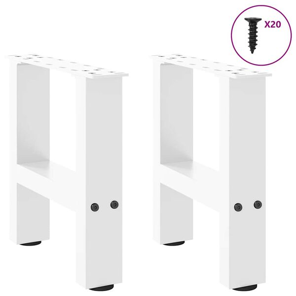 vidaXL P&eacute;s para mesa de centro , brancos, 2 pe&ccedil;as, 40x (30-31) cm, a&ccedil;o