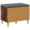vidaXL Banco de Hall com almofada Carvalho Defumado 60 x 38 x 46 cm