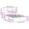 vidaXL Cama com estante sem colchão 140x200 cm pinho maciço