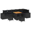 vidaXL Conjunto de Sof&aacute; de Jardim 9 unid. Preto vime PE