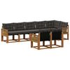 vidaXL Conjunto de Sof&aacute;s para Exterior 8 pcs Natural e Preto