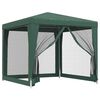 vidaXL Tenda festas c/ 4 paredes laterais em rede 2,5x2,5 m PEAD verde