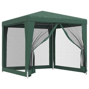 vidaXL Tenda festas c/ 4 paredes laterais em rede 2,5x2,5 m PEAD verde