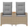 vidaXL Banco reclin&aacute;vel com mesa Bege e Cinza Claro 126 x 65 x 112 cm