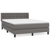 vidaXL Cama com molas/colch&atilde;o 140x200 cm couro artificial cinzento