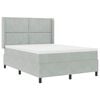 vidaXL Cama Box com fitas LED Cinzento-claro 140 x 190 cm Veludo