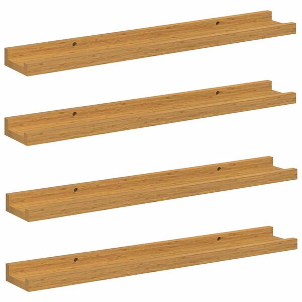 vidaXL Prateleira de Parede com prateleira 4 pcs Bege 60 x 9 x 3 cm