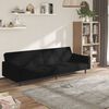 vidaXL Sof&aacute;-cama de 2 lugares tecido de microfibra preto