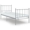 vidaXL Estrutura de cama 100x200 cm metal cinzento