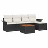 vidaXL Conjunto de Sof&aacute; de Jardim 6 unid. Preto Rattan Sint&eacute;tico