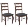 vidaXL Cadeiras de jantar com almofad&otilde;es 2 pcs madeira maci&ccedil;a castanho
