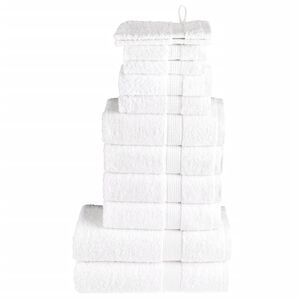 vidaXL 12pcs Conjunto toalhas banho premium SOLUND 600gsm branco