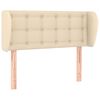 vidaXL Cabeceira de cama c/ abas tecido 83x23x78/88 cm creme