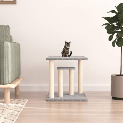 vidaXL Postes arranhadores para gatos com plataformas 50cm cinza-claro
