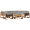 vidaXL Conjunto de Sof&aacute;s para Exterior 7 pcs Natural e Cinza claro
