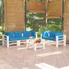 vidaxL Conjunto lounge de paletes p/ jardim 6 pcs c/ almofad&otilde;es pinho