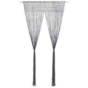 vidaXL Cortina macram&eacute; 140x240 cm algod&atilde;o antracite