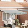 vidaXL Toldo Retr&aacute;til Verde e branco 350 x 250 cm tecido