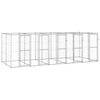 vidaXL Canil de exterior 12,1 m&sup2; a&ccedil;o galvanizado