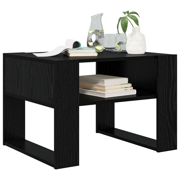 vidaXL Mesa de centro com armazenamento Carvalho Preto 66 x 53 x 45 cm