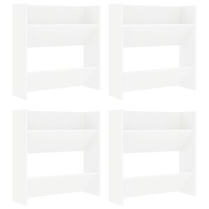 vidaXL Sapateiras de parede 4 pcs derivados de madeira branco