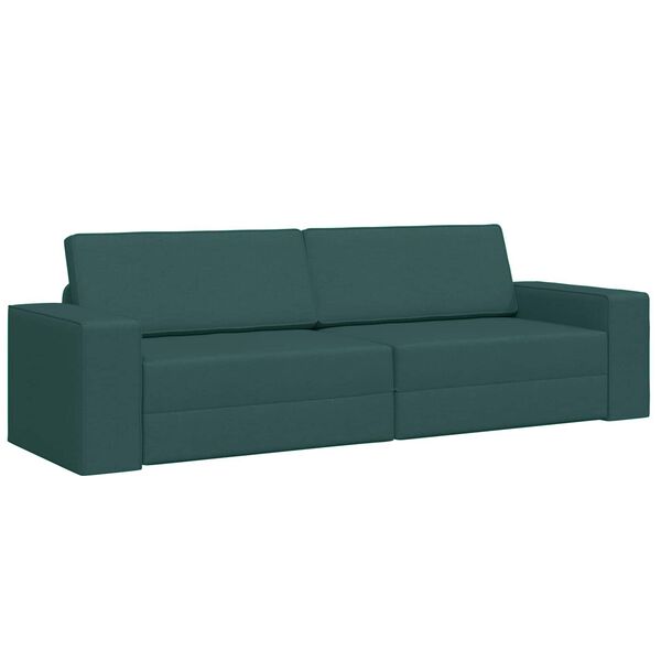 vidaXL Sof&aacute;-Cama 200cm Verde Escuro tecido