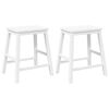 vidaXL Cadeiras de bar 2 pcs madeira de seringueira maci&ccedil;a branco