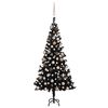vidaXL &Aacute;rvore Natal artificial pr&eacute;-iluminada c/ bolas PVC preto