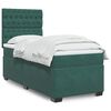 vidaXL Cama com molas/colch&atilde;o 90x190 cm veludo verde-escuro