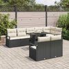 vidaXL Conjunto de Sof&aacute; de Jardim 9 pcs Preto Rattan Sint&eacute;tico
