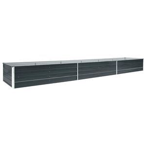 vidaXL Canteiro elevado jardim a&ccedil;o galvanizado 480x80x45 cm antracite